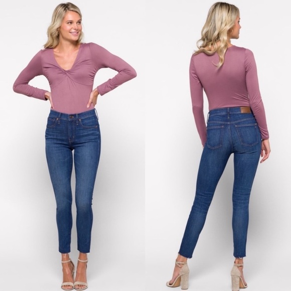 Madewell Denim - Madewell 10" High-Rise Skinny Jeans Raw Released Hem Medium Wash Size 25